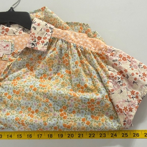 American Eagle Button Down Shirt Patchwork Floral Cottage core Boho Style Size M - Picture 11 of 13